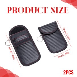 2 Pack Car Key Signal Blocker Pouch, Faraday Pouch For Car Keys,RFID Key Pouch Defender Signal Blocker Key Pouches Faraday Bag