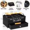 Paper Plate Dispenser with Drawer for Kitchen Countertop, Wooden Paper