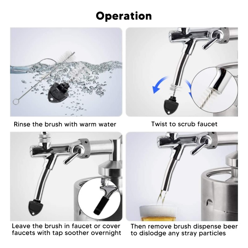 Beer Tap Cap Plug Brush Faucet Long Brushes Faucet Cap