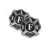 IAFF Sticker Decals 2pack Firefighter Int'l Maltese Cross Black White 4" wide