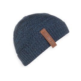 KNIT FACTORY - Jazz Hat - Knitted Hat for Men and Women - Beanie - Autumn & Winter Essentials - Timeless Fashion Accessory - Winter Hat with Wool - High Quality, Jeans/Navy