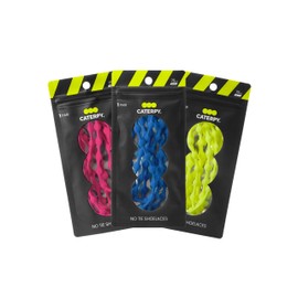 Caterpy Run - The Ultimate Elastic No Tie Shoelaces for Adults (3-Pack) (30in / 75cm, Flamingo Pink, Tropical Blue, Electric Yellow)