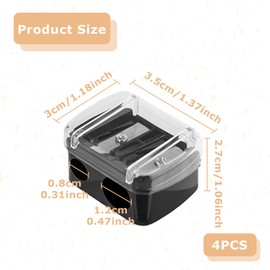 Set of 4 Makeup Sharpener, Cosmetic Pencils, Thick and Thin Pencils, Cosmetic Pencil Sharpener, Sharpener for Eyeliner Pencils, Sharpener Thick Pencils for Eyebrow Pencil, Lip Liner