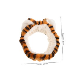 Baluue 2pcs Animal Ears Makeup Headband for Face Wash Skincare Cute Fuzzy Hairband Tiger Print for and Cosmetic Use