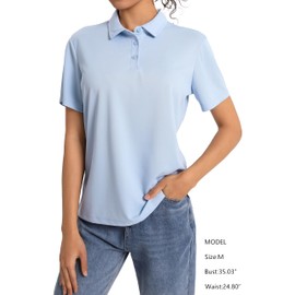 NebuKinex 3 Pack Women's Polo Shirts Short Sleeve 3 Buttons Collared Golf T Shirts Quick Dry Work Uniform & Casual Top BlackWhiteBlue-XXL