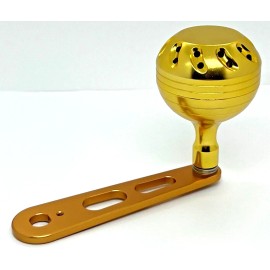 F T Custom Power Handle FT Custom 4" blank 45mm Knob Fit Penn 500 505 112H 140 Fishing Reel - Gold