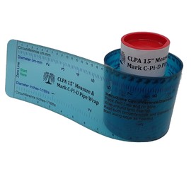 15" Diameter Measure & Mark C-Pi-D Pipe Wrap Around - A Pipe Measure Tool, Pipe Marking Tool, & Pipe Cutting Guide. "Wrap Around & Read Through" Design for Circumference, Diameter, Marking & Cutting