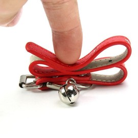 AIMALL Adjustable PU Leather Cat Collar with Bell for Small Dogs and Kittens, Soft Lightweight Pet Collar with Chrome Fittings, Fits 7.8-10.6 Inch Neck