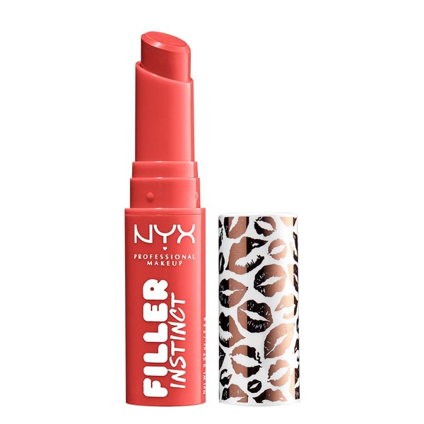 NYX PROFESSIONAL MAKEUP Filler Instinct Plumping Lip Color, Lip Balm - Besos (Coral Red)