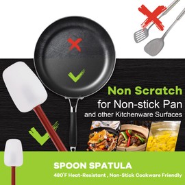 Commercial Spoonula Rubber Spatula Set 2, High Heat Spatula Spoon 16 Inches, Commercial Spatula for Cooking, Rubber Spatula Set Resistant to 500℉ (2 Spoonulas 16"/L)