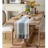 Caflife Boho Table Runner Blue and White for Modern Farmhouse