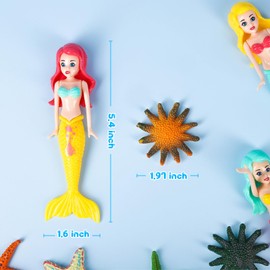 ASONA Pool Diving Toys, Mermaid and Starfish Set for Toddlers Kids Age 4-8, 8-12, Swimming Training Tools, Party Favors, Game Tools for Kids