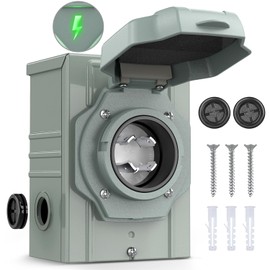 Nilight 30 AMP Generator Power Inlet Box 125/250V NEMA L14-30P Receptacle Boxes LED Indicator Pre-drilled ETL Listed Enclosed Lockable Waterproof Outlet for RV Camper Outdoor Use