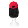 TESS Red Baseball Cap with 8'' Short Wavy Synthetic Hair