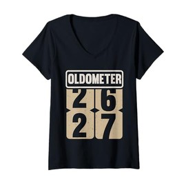 Womens Vintage Legend 27 Years Old Oldometer 26-27 Men Women Bday V-Neck T-Shirt