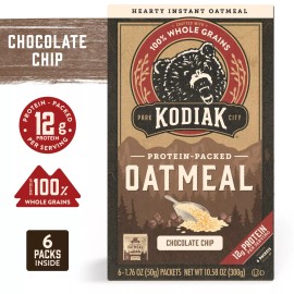 Kodiak Cakes Chocolate Chip Oatmeal Packets High Protein Instant Breakfast 6 ...