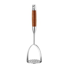 DOITOOL Heavy Duty Stainless Steel Potato Masher with Wooden Handle, Professional Potato Smasher Potato Masher Kitchen Tool for Bean, Vegetable, Fruits, Avocado, Meat
