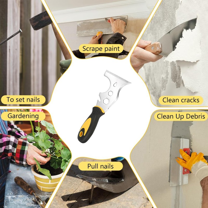 Scraper Tool,Stainless Steel 13-in-1 Painters Tool, Putty Scraper Professional Quality,Professional