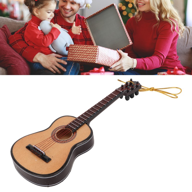 Guitar Ornament Resin Miniature Guitar Hanging Ornaments for Christmas Birthday