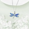 LUHE Dragonfly Necklace Gifts 925 Sterling Silver Blue Dragonfly Pendant