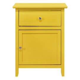 Glory Furniture 1 Drawer /1 Door Nightstand, Yellow