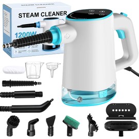Handheld Steam Cleaner, 1200 W Handheld Steam Cleaner with 12 Accessories, Chemical Free Steam Cleaner for Home Use on Floors, Carpets, Windows, Furniture and Kitchens