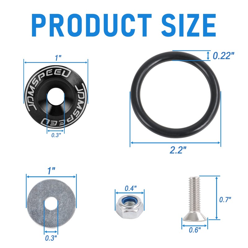 JDMSPEED JDMSPEED Black Universal CNC Billet Bumper Trunk Quick Release