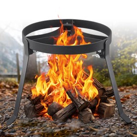 Lcokeiy Campfire Tripod for Cooking, Outdoor Camp Fire Cooking Equipment for Dutch Oven Tripod, Portable and Foldable Fire Pit Stand, Heavy Duty Cooking Tripod