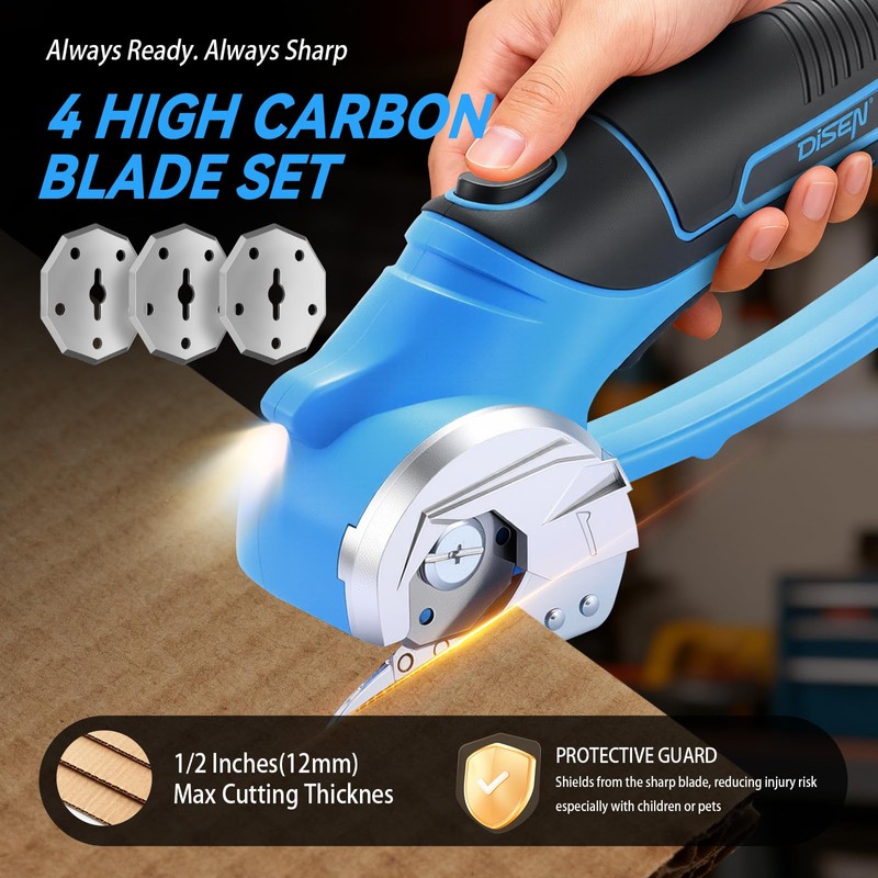 DISEN 2026 New 3000mAh Cordless Electric Scissors, Cardboard Box Cutter