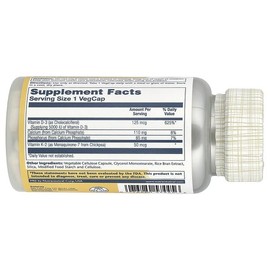 Solaray, Vitamin D3 + K2, Veggie Capsules 120 Tablets / Solaray (솔라레이), 비타민D3 + K2, 베지 캡슐 120정