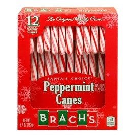 Brach's "Santa's Choice" Peppermint Candy Canes, 5.7 Oz (12 Count)