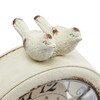 Creative Co-Op Vintage Pewter Mantel Clock with Birds, Distressed Cream