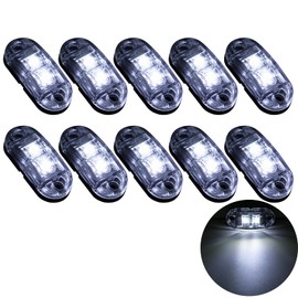 Krtopo 10 x Side Marker Lights 12 / 24 V Trailer Side Light for Lorry / Motorhome / Caravan (White)
