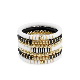 Heishi - Pulseras de abalorio para mujer, arcilla polimérica, coloridas, apilables, bohemias, para verano, playa, conjunto de joyas, Sin gemas.