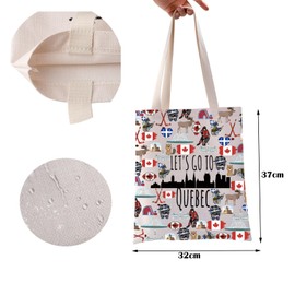 ZJXHPO Quebec Skyline Tote Bag Let’s Go To Quebec Reusable Grocery Tote Bag Quebec Canada Vacation Gift Quebec Souvenir (C-Quebec Tote)