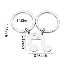 Best Friend Matching Gifts Keychains for Couples Valentines Day Gifts for Her Him Music Note Friendship Gifts for Girls Boys Funny Music Lover Gifts for Women Men Graduation Gifts for Friends