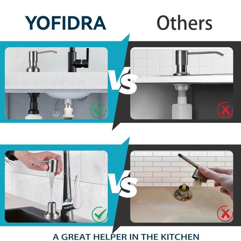 Yofidra Built in Soap Dispenser for Kitchen Sink: Brushed Nickel