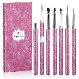 Nail Art Brushes Set Nail Art Design Pen Painting Tools with Nail Extension Gel Brush,Nail Polish Brush, Builder Nail Gel Brush, Nail Art Liner Brush for Salon Gift for Girls Women (Rose)
