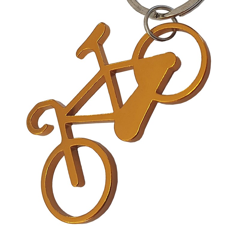 Komonee Bike Gold Metal Key Chain Bicycle Keyring Trail Keychain