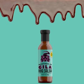 Monstruo De Gila BBQ Salsas (Gila Variety, 4 Pack), 2 New Mexico Style, 2 Sonoran Style, 9oz each, a delicious fusion of smoky BBQ sauce and traditional salsa, can be used to grilled meats, vegetables, tacos, bbq and Mexican dishes