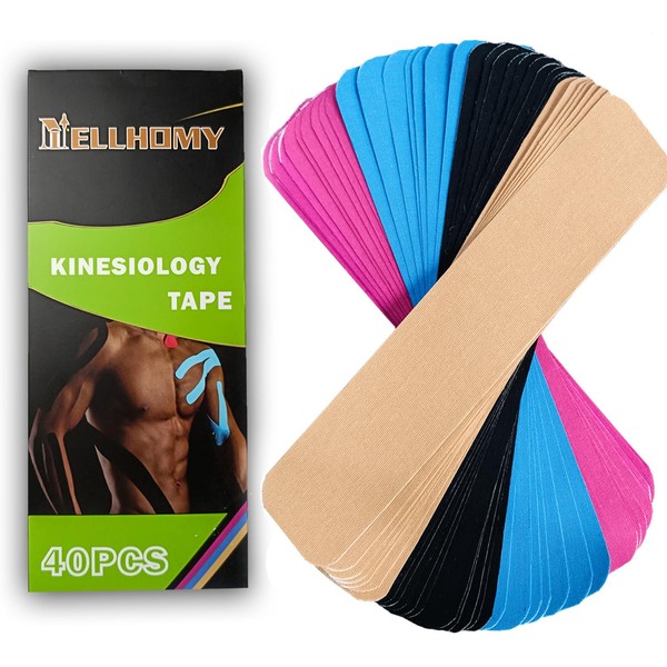 Kinesiology Band – &lt;40 Pieces Elastic Kinesiology Athletic Band Joints Support &amp; Muscle Pain Relief – &lt;5 cm, 25 cm/Trip&gt; Cotton Waterproof Sports Band Perfect for Any Activity (Mix 4.40 Pieces)