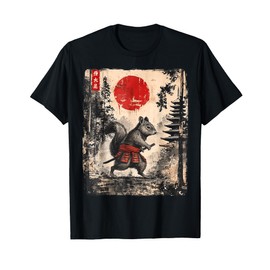 Samurai Squirrel Japanese Vintage Funny Gifts Graphic Art T-Shirt