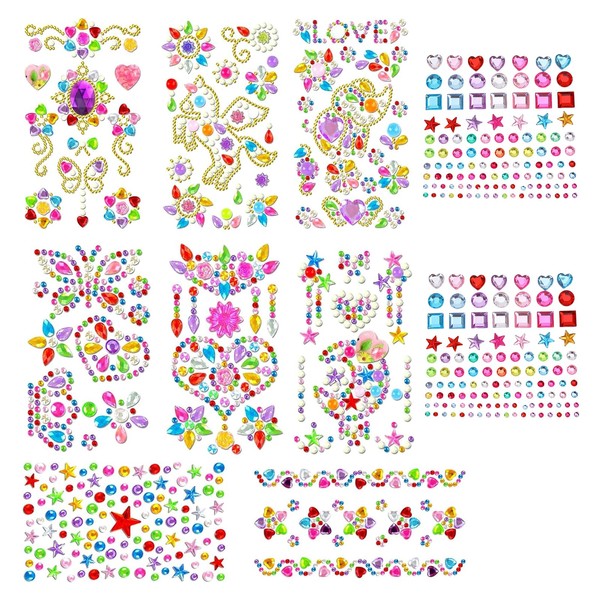 Face Gems for Kids 10 PCS Face Jewels for Kids