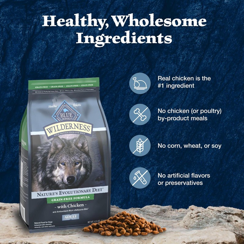 Blue Buffalo Wilderness Adult High-Protein Dry Dog Food with Real