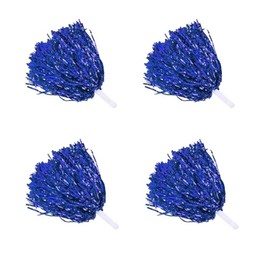 Cheerleader pompoms, blue, 4 cheerleading poms, hand flowers, pompoms cheerleading, professional cheerleader pompoms for sports events, ball games, dances, carnival parties