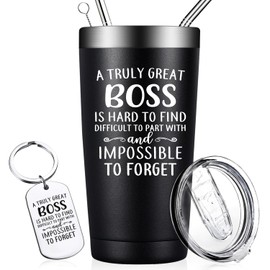 DOEARTE Boss Gifts for Men - A Truly Great Boss is Hard to Find - Boss Day Appreciation Christmas Gifts for Boss, Bosses, Employees, Leader, Manager, Men - Boss Tumbler 20oz