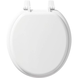 BEMIS 400TTA 000 Economy Toilet Seat, Durable Enameled Wood, ROUND, White