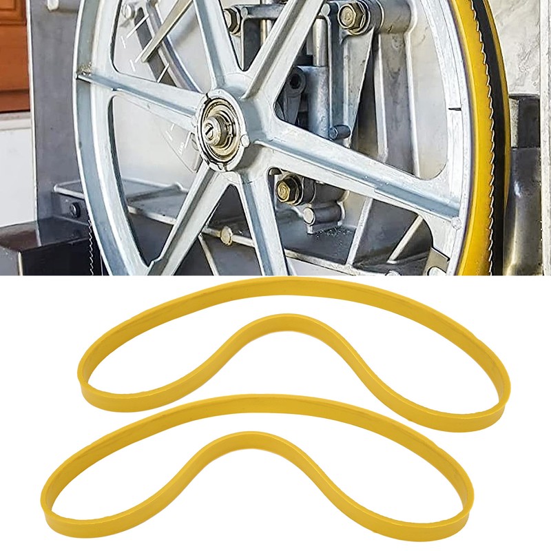 2 Pcs Band Saw Tire Yellow Anti Slip Noise Reduction