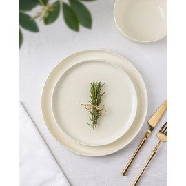 TheTerra Ceramic Dinnerware Sets for 4, 12 Pieces Porcelain Lightweight Plates and Bowls Sets, Scratch Resistant Dish Set, Oven & Microwave & Dishwasher Safe