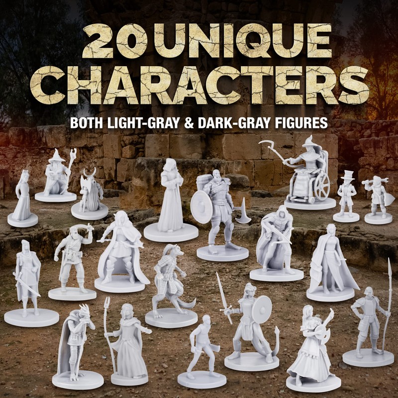 Path Gaming Town Folks Set, 40 Fantasy Tabletop Miniatures for